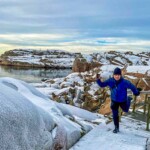 Smögen bryggan till badet vandring vinterskärgård Smögen bryggan till badet vandring vinterskärgård